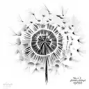 A dandelion blowing in the wind, with each seed representing a cherished memory of the child tattoo design idea