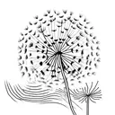 A dandelion blowing in the wind, with each seed representing a cherished memory of the child tattoo design idea