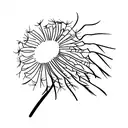A dandelion blowing in the wind, with each seed representing a cherished memory of the child tattoo design idea