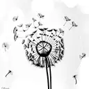 A dandelion blowing in the wind, with each seed representing a cherished memory of the child tattoo design idea
