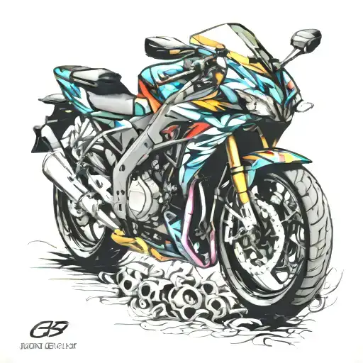 motorcycle honda cbr 600 f4 tattoo design idea