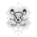 ¡Claro! Aquí tienes una descripción para un diseño de tatuaje de Goofy vintage con una expresión alocada y una corona: tattoo design idea