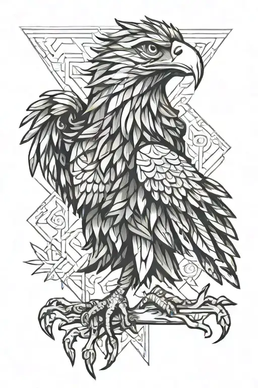 Poland eagle fire tattoo design idea
