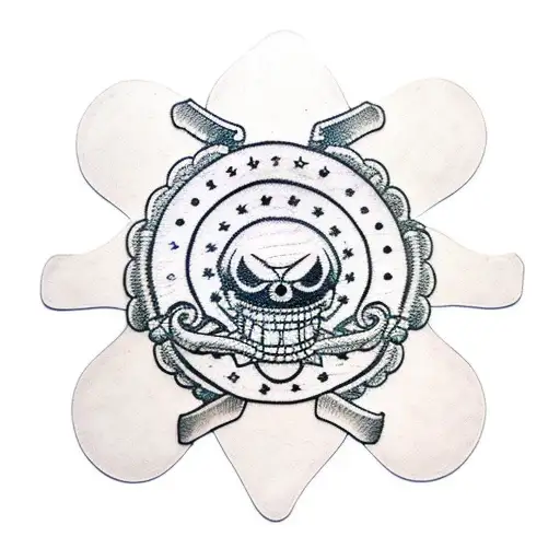 straw hat pirates one piece tattoo design idea