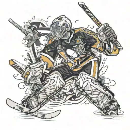 pittsburgh penguins and hockey tattoo design idea