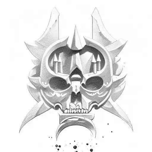 A surreal representation of a Warhammer 40000 battlefield tattoo design idea