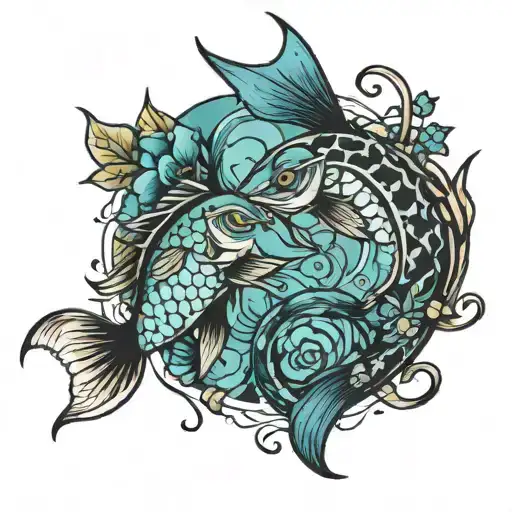 Pisces and Scorpio together  tattoo design idea
