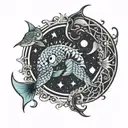 Pisces and Scorpio together  tattoo design idea