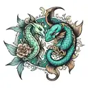 Pisces and Scorpio together  tattoo design idea