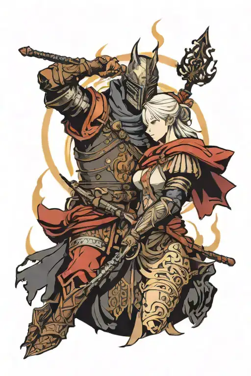 Dark souls Bonfire sekiro Beserk guts on the side. Rani from Elden Ring, Sollaire Praising the sun tattoo design idea