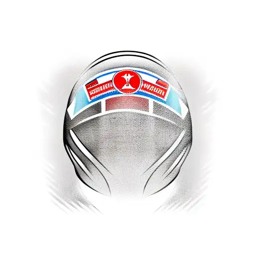 Racing flag with f1 helmet tattoo design idea