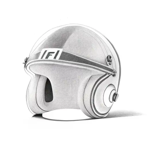 F1 helmet with a racing flag next to it tattoo design idea