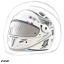 F1 Helmet with racing flag tattoo design idea