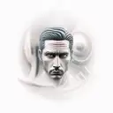 self made man statue tattoo design idea