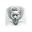self made man statue tattoo design idea