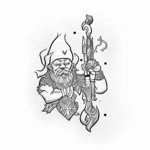 an elb and a dwarf tattoo design idea