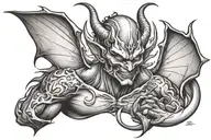 hour glas devil angle tattoo design idea