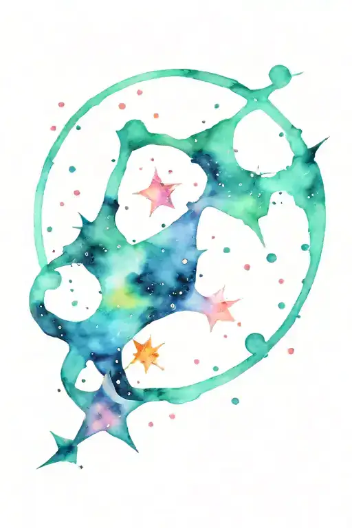 cancer and Aquarius constellation tattoo design idea