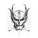 Aizen removing mask showing evil face tattoo design idea