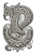 alchemy horseshoe shape   tattoo design idea