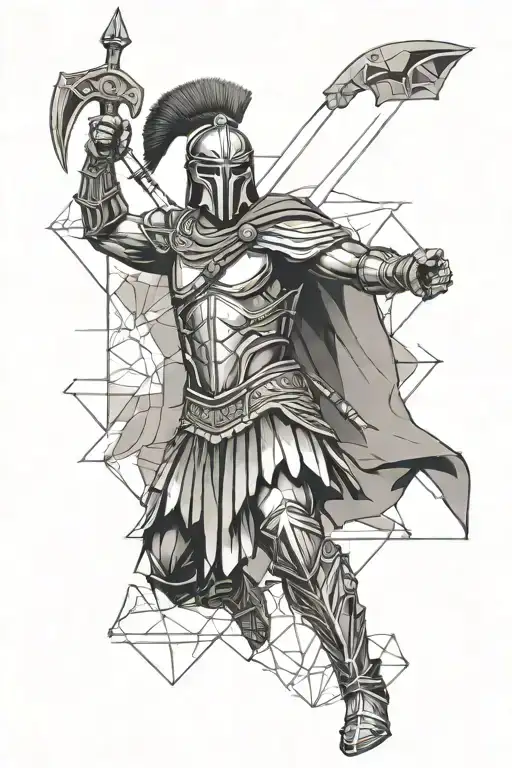 Spartan warrior tattoo design idea