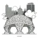 Cloud gate sculpture tattoo design idea