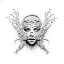 face covered with too many hands tattoo design idea