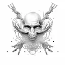 face covered with too many hands tattoo design idea