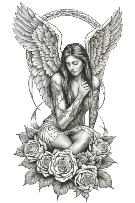 sleep token bands angel tattoo design idea