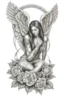 sleep token bands angel tattoo design idea