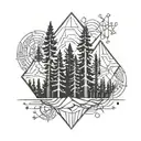 wilderness and trees pattern tattoo design idea