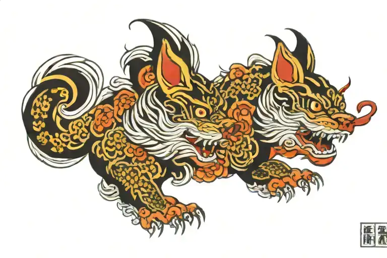 Fudog tattoo design idea