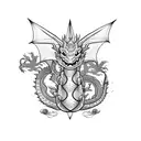 cute Dragon with pink tattoo design idea