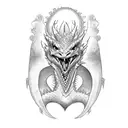 cute Dragon with pink tattoo design idea