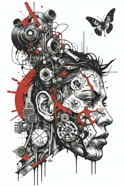 Cyborg Travesti Crafting tattoo design idea