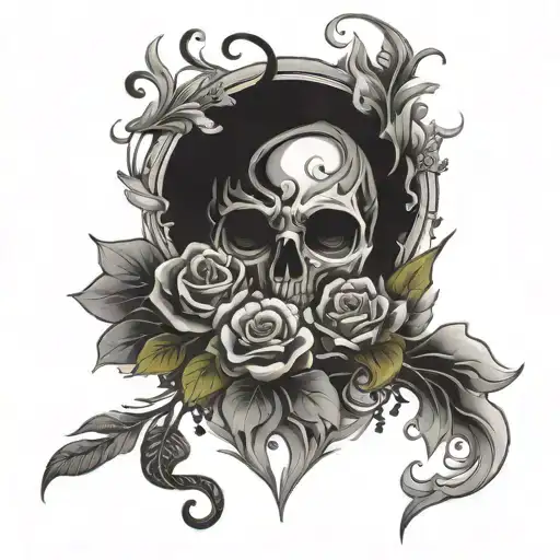 soot spirit with flowers  tattoo design idea