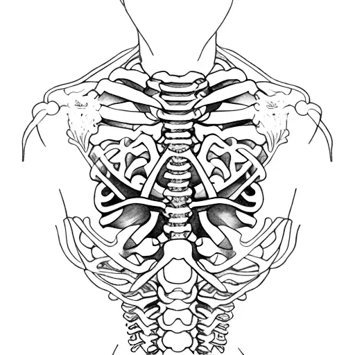 rib cage fine line cursive that says "Margaret" tattoo design idea