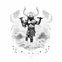 Black and white Roman god of war Mars tattoo design idea