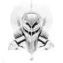 Black and white Roman god of war Mars tattoo design idea