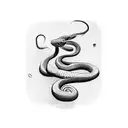 snake eating its own tail, tree background tattoo design idea