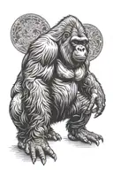 silverback gorilla tattoo design idea