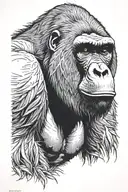 silverback gorilla tattoo design idea