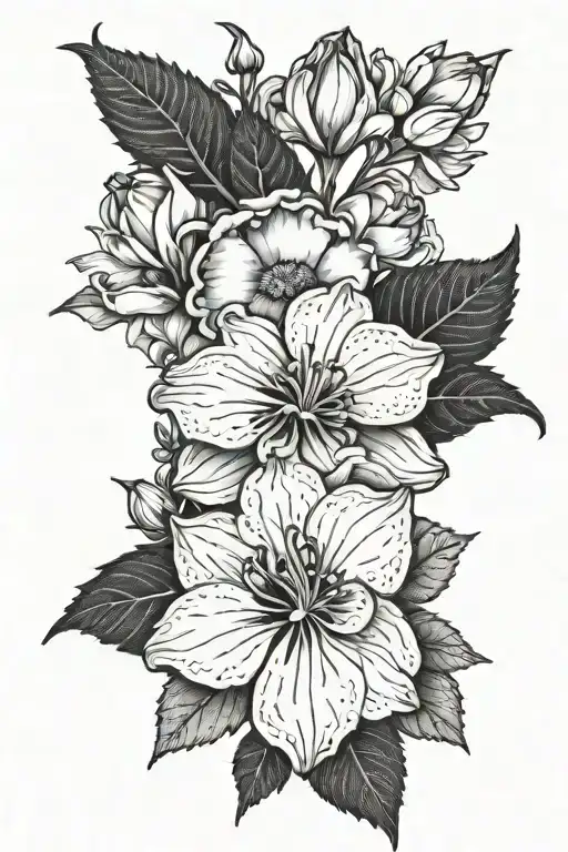 august december birth flowers  tattoo design idea