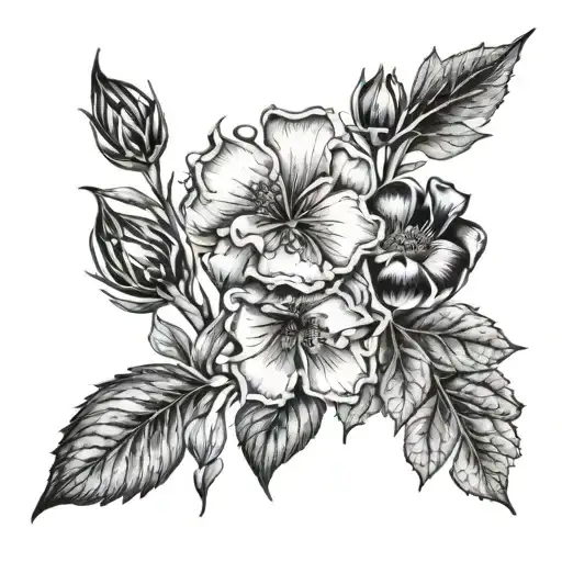 august december birth flowers  tattoo design idea