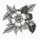 august december birth flowers  tattoo design idea