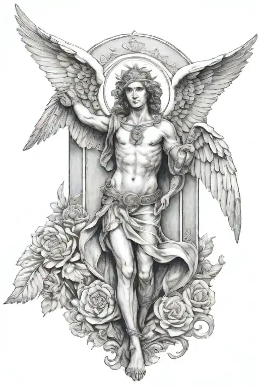 arch angel michael tattoo design idea
