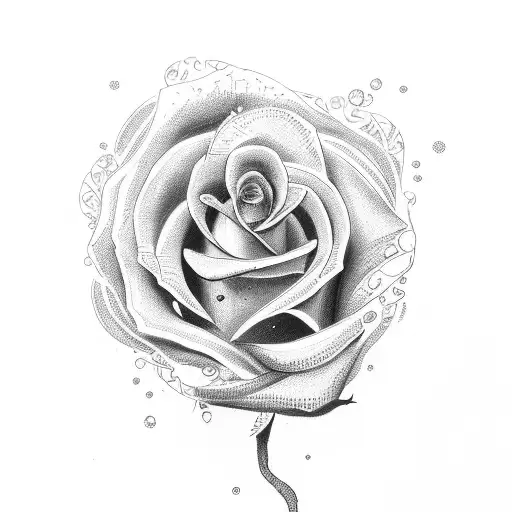 Grace with a rose tattoo design idea
