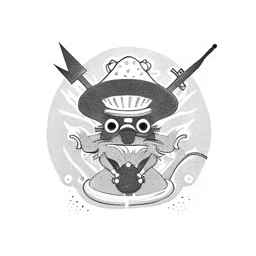 Brave Little Toaster wearing a shower cap tattoo design idea