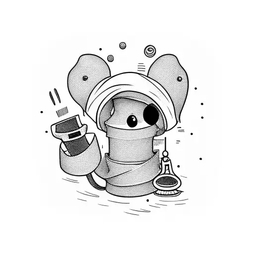 Brave Little Toaster wearing a shower cap tattoo design idea