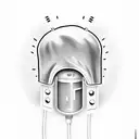 toaster wearing a shower cap tattoo design idea